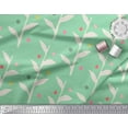 thumbnail image 3 of Soimoi Green Poly Georgette Fabric Dot & Leaves Print Fabric by the Yard 42 Inch Wide, 3 of 3