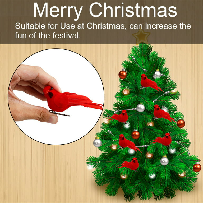 2024 New Year Pendant Ornaments Christmas Tree Feather Simulation