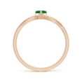 thumbnail image 2 of ANGARA Natural Solitaire Emerald Heart Promise Ring with Diamond Accents in 14K Rose Gold for Women (Size-4mm) | May Birthstone, Birthday, Anniversary, Jewelry Gift for Women | Natural Emerald Ring, 2 of 9