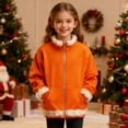thumbnail image 5 of KAUOD Kids Toddler Full Zipper Fleece Jackets Christmas Fuzzy-Lined Winter Coats Boys Girls Long Sleeve Thick Warm Outwear, 5 of 7
