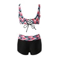 thumbnail image 4 of Womens Bathing Suits Two Piece Women Conservative Print Strappy Back Set Two Piece Swimsuits Swimdress Two Piece Bathing Suits for Women Two Piece Sets for Women, 4 of 8