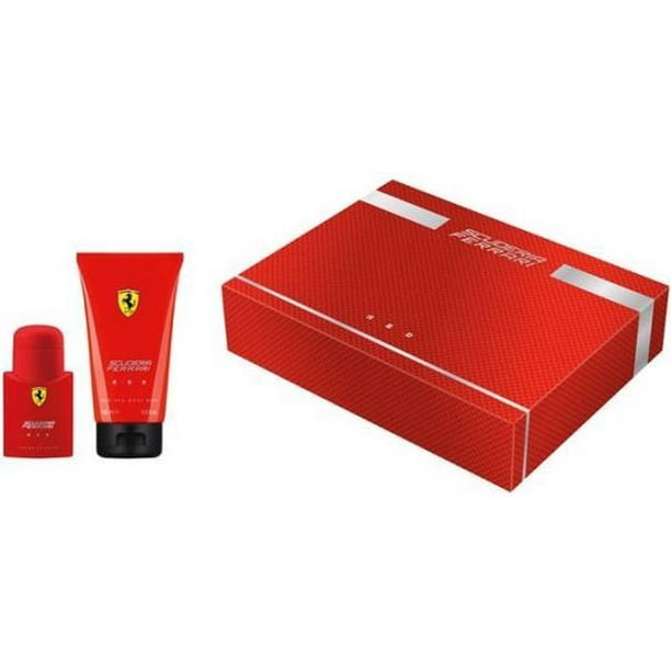 Ferrari Rouge par Ferrari pour les Hommes - 2 Pc Ensemble Cadeau & nbsp; Eau de Toilette et de Lavage de Cheveux et le Corps