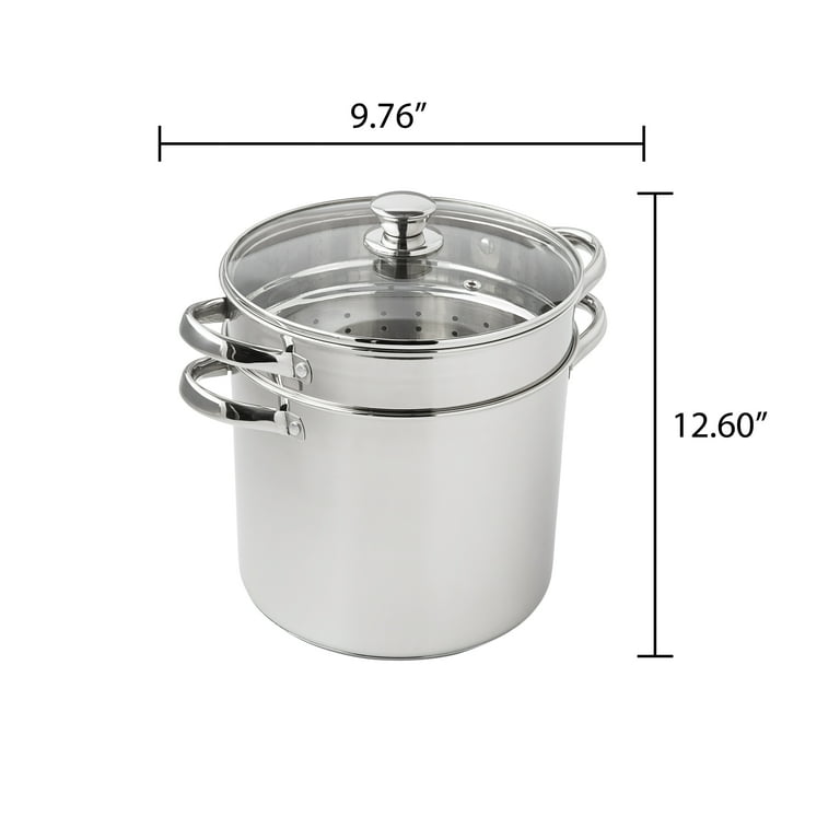 Mainstays Stainless Steel 8 Quart Multi Cooker with Glass Lid Walmart