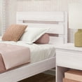 thumbnail image 4 of Max & Lily Twin Bed Frame, Farmhouse Solid Wood Platform Bed with Slatted Headboard, White Wash, 4 of 7