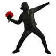 thumbnail image 2 of Resina Estatua Artesanía Estante de Escritorio Escultura Artista Estatuil Ornamento , Negro El 18x5.5x21.5cm perfecl Estatua del lanzador de flores, 2 of 8