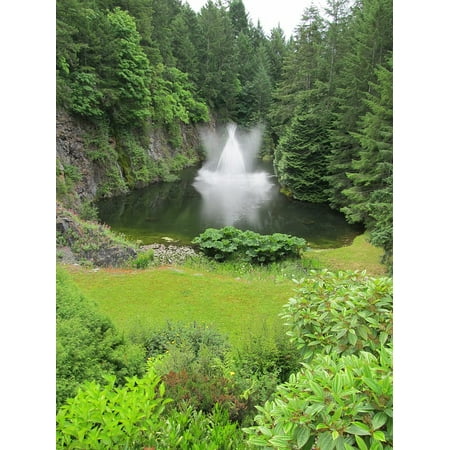 Canvas Print in Butchart Gardens Canada Victoria Bc Waterfall Stretched Canvas 10 x (Best Of Victoria Bc)