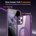 thumbnail image 7 of Dteck for Apple iPhone 11 Pro Max with Magnetic Invisible Stand Military Drop Protection Case, Shockproof Compatible with MagSafe Slim Rugged Matte Ring Holder Holder Phone Case for Men Women, purple, 7 of 7