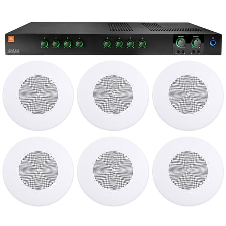 JBL CSMA240 Restaurant/Bar/Cafe 2x40w Amplifier 4/8ohm/70/100V+(6) 8 Speakers