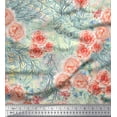 thumbnail image 1 of Soimoi Yellow Rayon Fabric Leaves & Rose Flower Printed Fabric 1 Yard 42 Inch Wide, 1 of 3