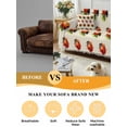 thumbnail image 5 of Cute Ladybugs Couch Cover, Spring Botanical Leaves Beige Sofa Cover Blanket for 3 Cushion Couch, Sectional Sofa Slipcover Furniture Protector for Living Room Bedroom 71''x134'', 5 of 9