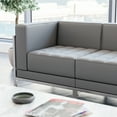 thumbnail image 1 of BizChair Hercules Imagination Series Contemporary Gray Leathersoft Left Corner Chair with Encasing Frame, 1 of 9