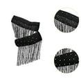 thumbnail image 6 of Segolike 1 Pair Latin Dance Arm Sleeves Competitions Shiny Comfortable Tassel Arm Sleeves Black Silver, 6 of 7