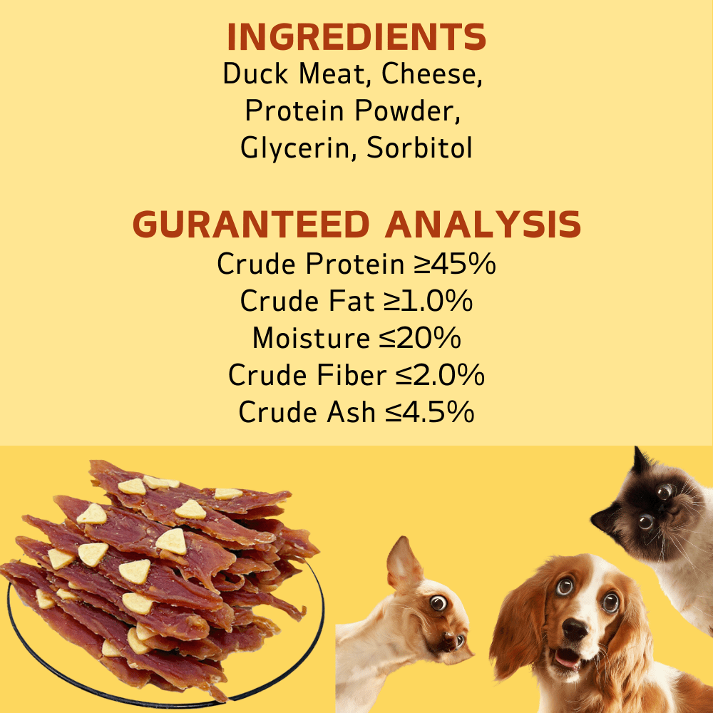 7.05oz/14.11oz(200g/400g) Sesame Duck Jerkey, Milk Cheese Duck Jerkey, Ingredients, Natural Dog Treats, Healthy, Easily Digestible, Dog Chews Long Lasting, And High Protein, Low Fat