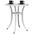thumbnail image 2 of vidaXL Patio Table 18.9" Cast Aluminum Outdoor Dining Table, White, 2 of 8