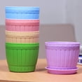 thumbnail image 4 of Plastic Imitation Wooden Bucket Flowerpot Planter Home Garden Decor Plant Holder, 4 of 10