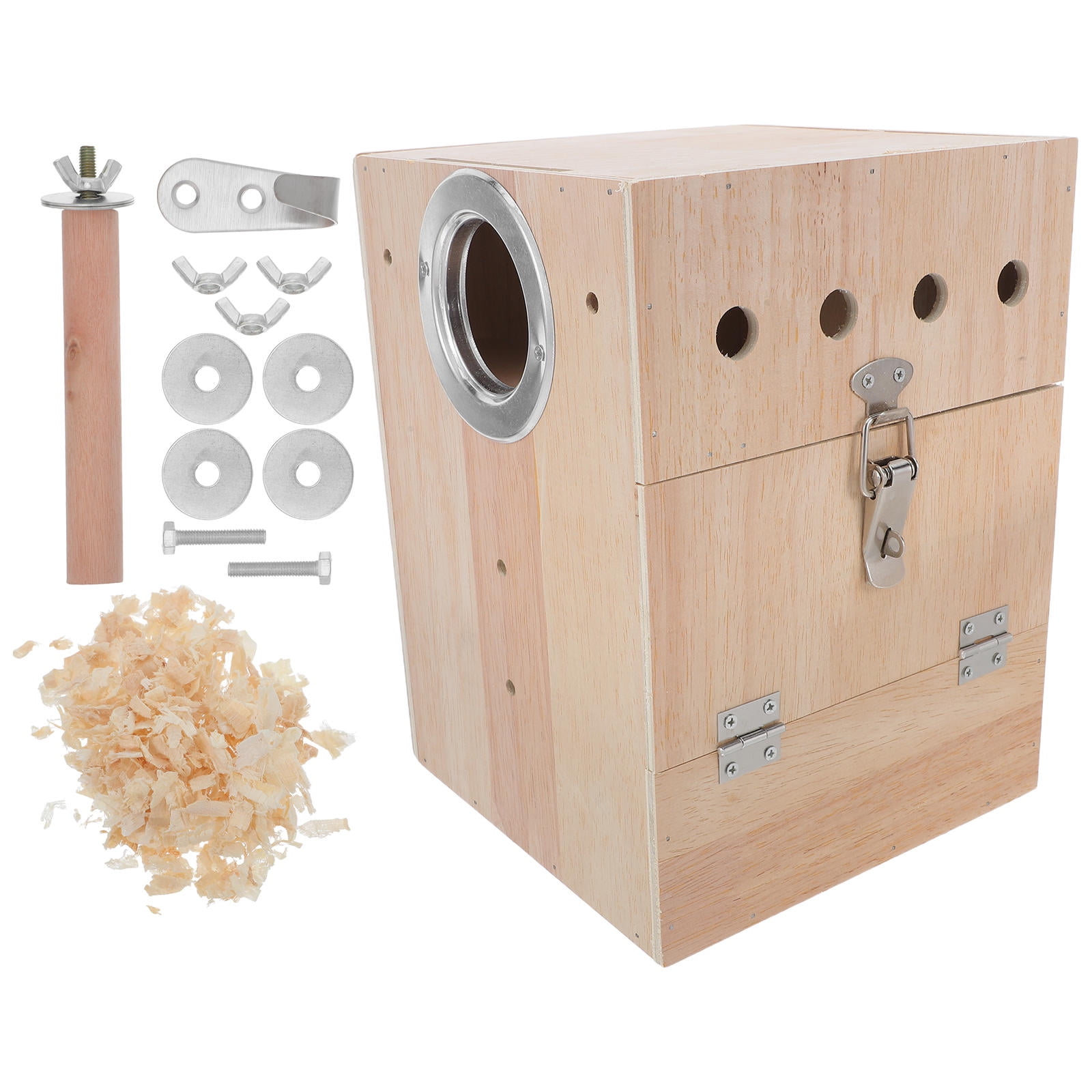 OULII Parakeet Bird Breeding Box Khaki Color Durable Indoor Nest with Efficient Ventilation