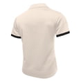 thumbnail image 4 of Yifymode Men's Classic Short Sleeve Polo Shirt, Textured Knit Contrast Collar & Cuff Regular Fit Top Khaki M, 4 of 6