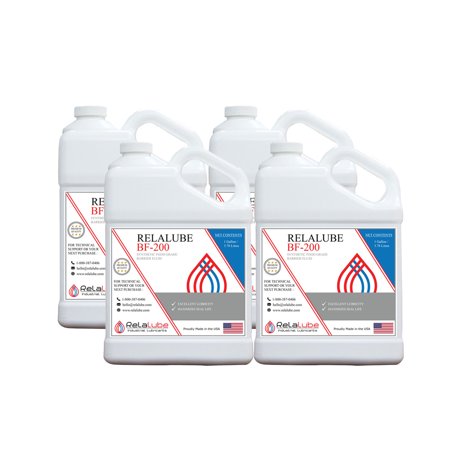 Gallon Case of RELALUBE BF-200 Synthetic Food Grade Barrier Fluid  ISOVG46 - 4 X 1 Gallon Container
