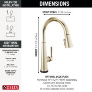 Delta 9182Tl-Dst Emmeline 1.8 GPM Single Hole Pull Down Touchless Kitchen Faucet -