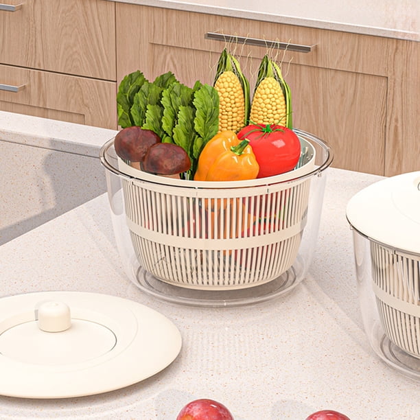 onlyliua Ofertas Del Día Liquidación Deshidratador de Verduras Multifunción para El Hogar Máquina de Volcado Rotatorio Manual Cesta de Drenaje para El Hogar Cesta de Lavado para Deshidratación de Fru