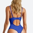 thumbnail image 4 of JSGEK Women Corset Style Bodysuit with Garter Belt and Thigh High Stockings Set Underwire Support Lingerie for Bedroom Wear Blue M, 4 of 4