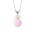 thumbnail image 2 of Delight Jewelry Acrylic 1" Disc Light Purple Imitation Pearl White Bow Heart Necklace, 2 of 4
