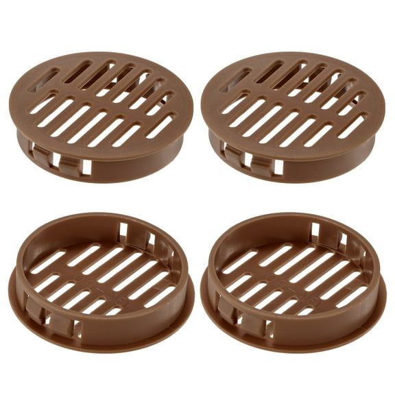 Uxcell 4-Pack Round Soffit Vents, 50mm/2 Inch Plastic Air Vents Grille Circular Soffit Vents Cover for Bathroom Home/ Office/Kitchen/Cabinet/Wardrobe [Brown]
