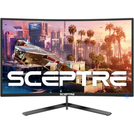 Sceptre Curved 24" Gaming Monitor 1080p up to 165Hz DisplayPort HDMI 99% sRGB, AMD FreeSync Build-in Speakers Machine Black (C248B-FWT168)