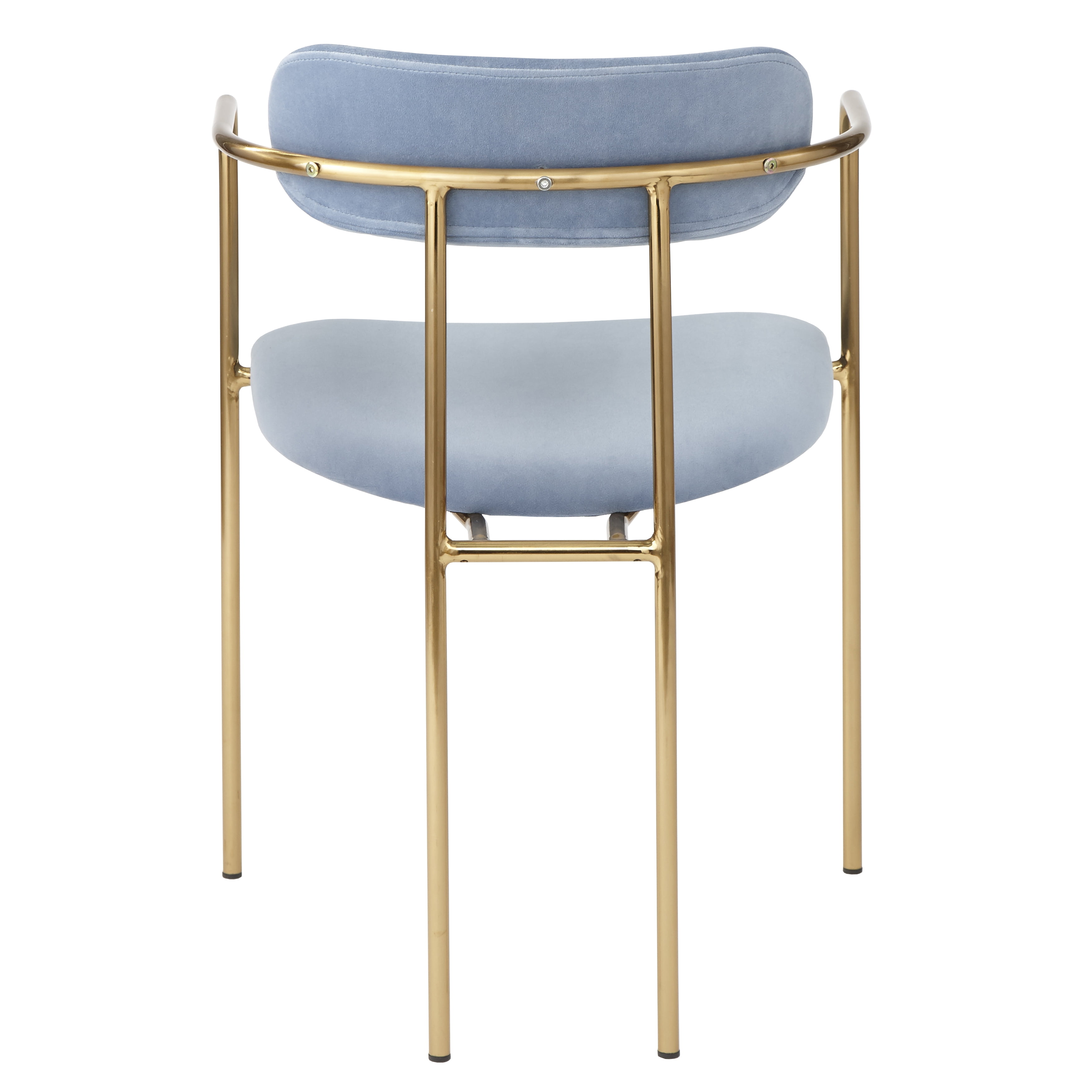 TMS Retro Velvet Dining Arm Chair (Set of 2), Blue