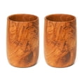 thumbnail image 1 of Rounded Teak Wood Tea Cup - Small 2-Pack, 1 of 5