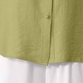 thumbnail image 4 of Stichou Linen Shirts for Women 2026 3/4 Sleeve Casual Tshirts Comfortable Tunic Tops Summer Trendy Floral Clothes Green XL, 4 of 5