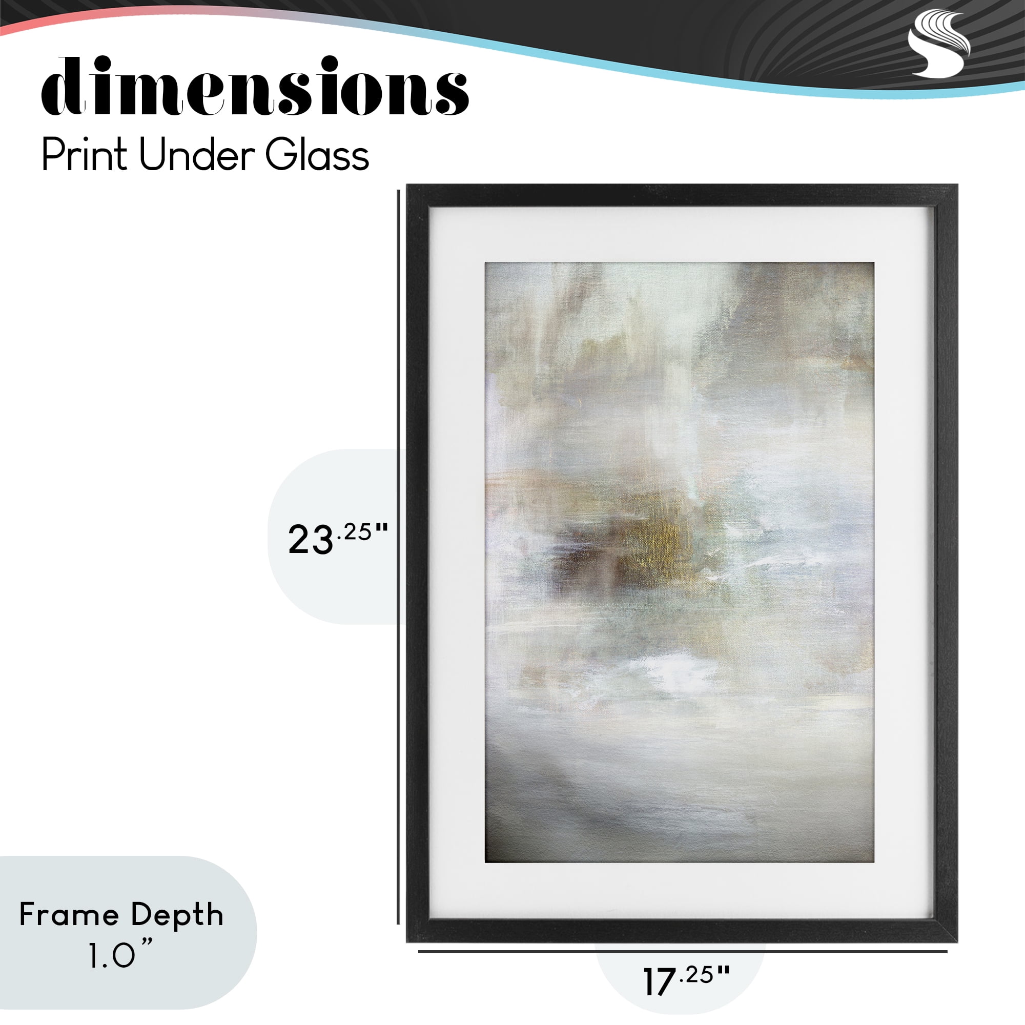 Stupell Industries Soft Haze of Subtle Light Black Framed Print Under Glass, design by Hope Bainbridge