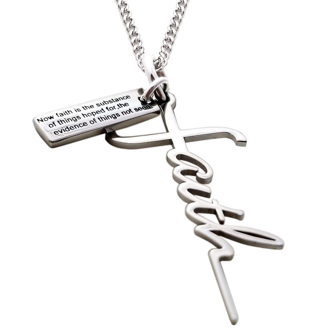 stainless steel cross necklace women's