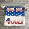 thumbnail image 3 of Ambesonne 4th of July Quilted Bedspread Set 3 Pcs, Patriotic Pattern, Queen Size, Multicolor, 3 of 3