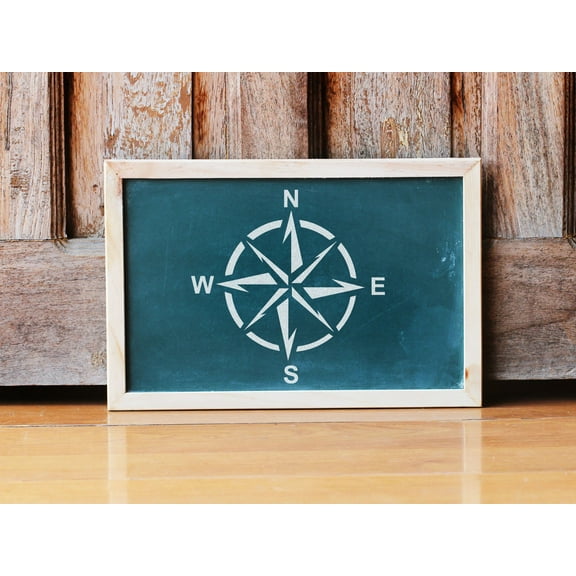 Compass, N, S, E, W Stencil - Art and Wall Stencil (6"x6")