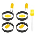 thumbnail image 1 of 2/4 Pack Anneau à Œufs Antiadhésif en Acier Inoxydable de Qualité Alimentaire Rond avec Poignée en Silicone Pliable Portable Ensemble de Cercles pour Œufs Gadget de Cuisine pour Frire Crêpes Mcmuffins Gril, 1 of 5