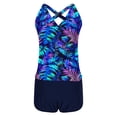 thumbnail image 6 of UTSJKR Women Tankini Swimsuits with Shorts - Two Piece Tummy Control Bathing Suits Top with Two Pockets Bottom Swimwear Multicolor XL, 6 of 8