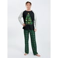 thumbnail image 4 of Votuleazi Christmas Family Pajamas Matching Set Long Sleeve Dinosaur Print Tops and Plaid Pants Sleepwear, 4 of 10