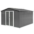 thumbnail image 6 of Large 10ft x 12ft Metal Storage Shed with Double Doors – Perfect for Garden and Equipment Storage , Grey, 6 of 6