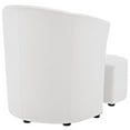 thumbnail image 5 of Hawthorne Collections Modern Faux Leather Accent Chair with Ottoman in White, 5 of 5