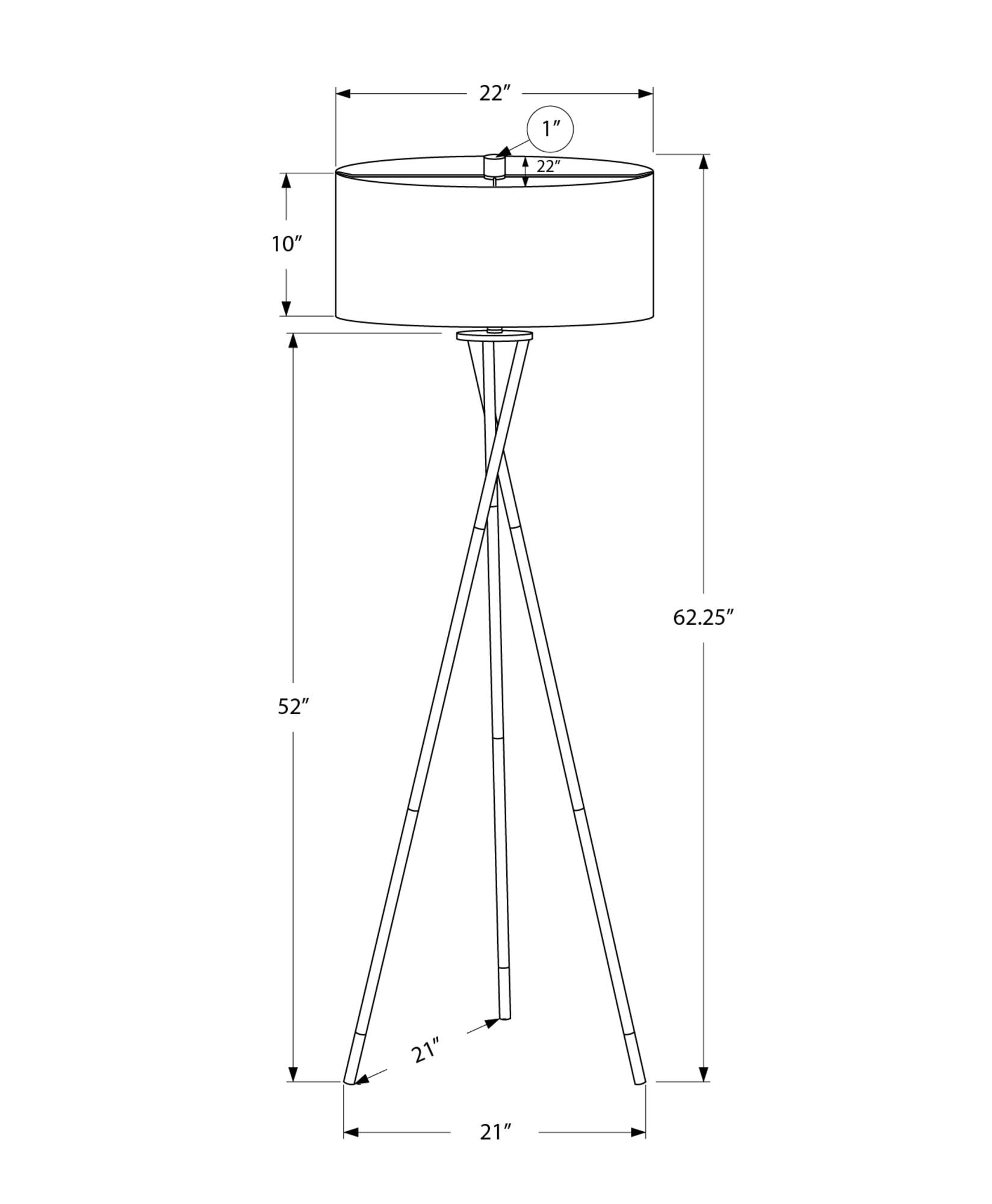 Lighting - 62"H - Floor Lamp - Black Metal - Ivory Shade - Contemporary