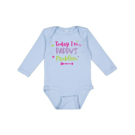 Inktastic Child Funny Today Im Pappys Problem Girls Long Sleeve Baby Bodysuit