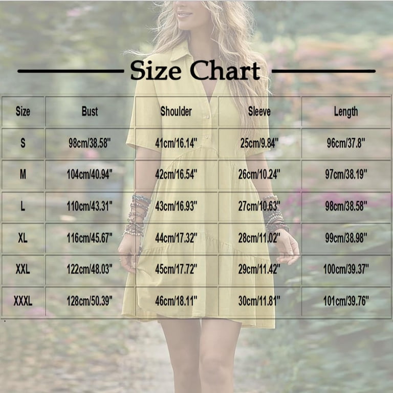 mini dress size chart Husipze Womens Cotton Linen Shirt Dress Collared V Neck Short Sleeve Tiered Mini Dress with Button Front for Summer Gray Xxxl, Women's, Size: 3XL