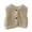 Beige, variant on Kids Fleece Vest Outwear Cute Lamb Wool Thick Warm Winter Sleeveless Jacket Lightweight Solid Color Button Waistcoat for Infant Toddler 1-6 Years Boys Girls
