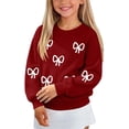 thumbnail image 6 of Atogsazn Kids Girls Knitted Sweater Childrens Casual Long Sleeve Pullover Sweaters Fall Winter Tops Clothes Wine 13-14 Years Fashion, 6 of 7