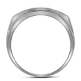 thumbnail image 2 of 10K White Gold Mens Round Pave-set Diamond Rectangle Cluster Ring 1/3 Cttw, Mens Size: 7-13, 2 of 4