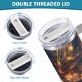 thumbnail image 5 of SKYSONIC Insulated Tumblers with Lids and Straws Handles 40oz Water Bottle Butterfly Skull 1 Travel Mug Reusable Stainless Steel Thermos Vacuum, 5 of 7