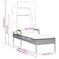 thumbnail image 4 of vidaXL Sun Lounger with Canopy Brown Poly Rattan, 4 of 5