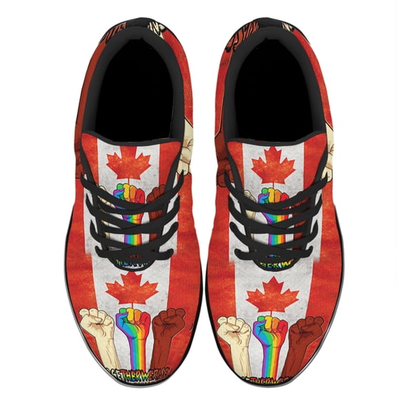 Canada Together We Rise Shoes Women's Fashion Sneakers Tennis Running Shoes for Men Women Black Size 3.5