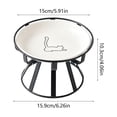 thumbnail image 3 of Ceramic Raised Pet Bowl with Non Slip Stand, Food and Water Bowl for Cats and Small to Medium Dogs, White, 6.26 Inch, 3 of 6